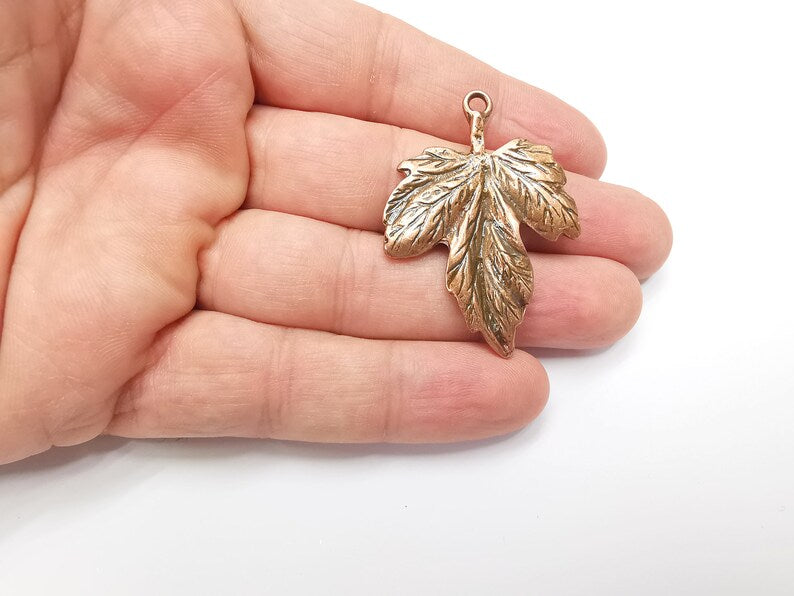 Leaf Pendant Charms Antique Copper Plated Charms (47x34mm) G29168