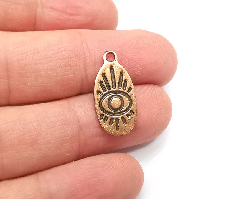 5 Eye Charms, Antique Copper Plated (22x11mm) G29178