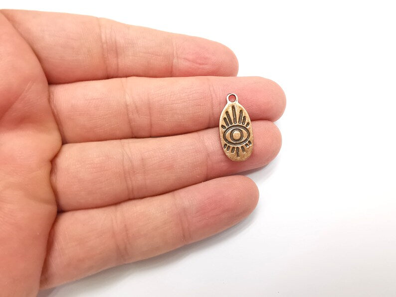 5 Eye Charms, Antique Copper Plated (22x11mm) G29178