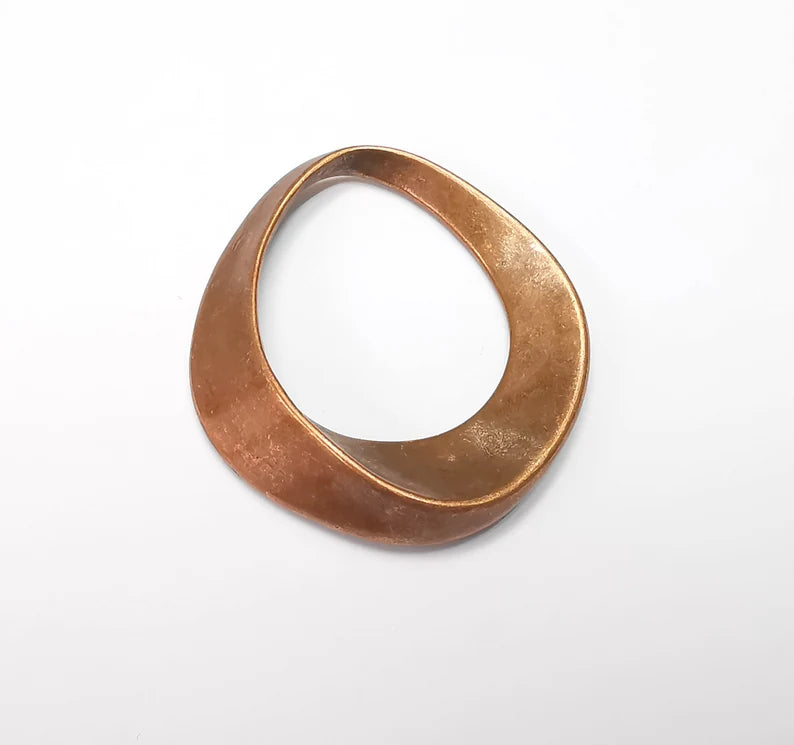 Curved Pendant Charms Antique Copper Plated Charms (48x43mm) G29193