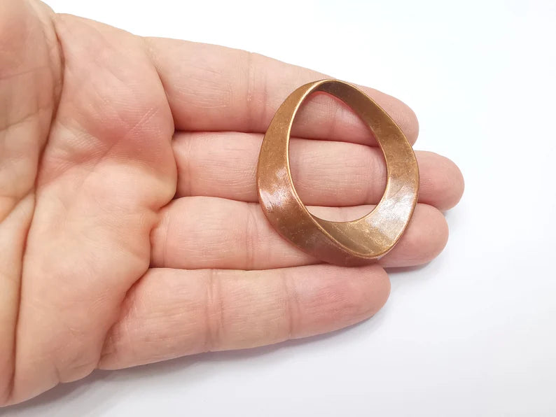 Curved Pendant Charms Antique Copper Plated Charms (48x43mm) G29193