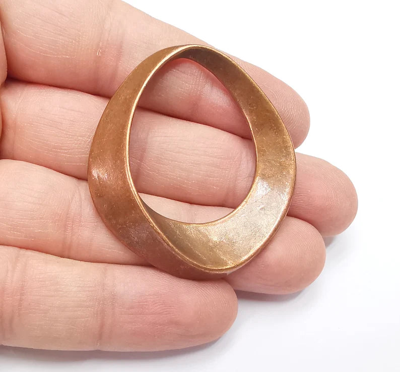 Curved Pendant Charms Antique Copper Plated Charms (48x43mm) G29193