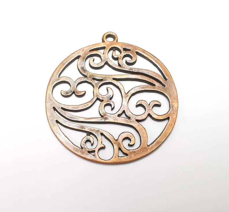 Branch Filigree Pendant Antique Copper Plated Pendant (60x53mm) G29203