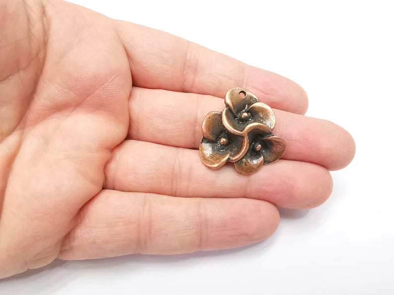 Flower Charms Pendant Antique Copper Plated Charms (29x29mm) G29210