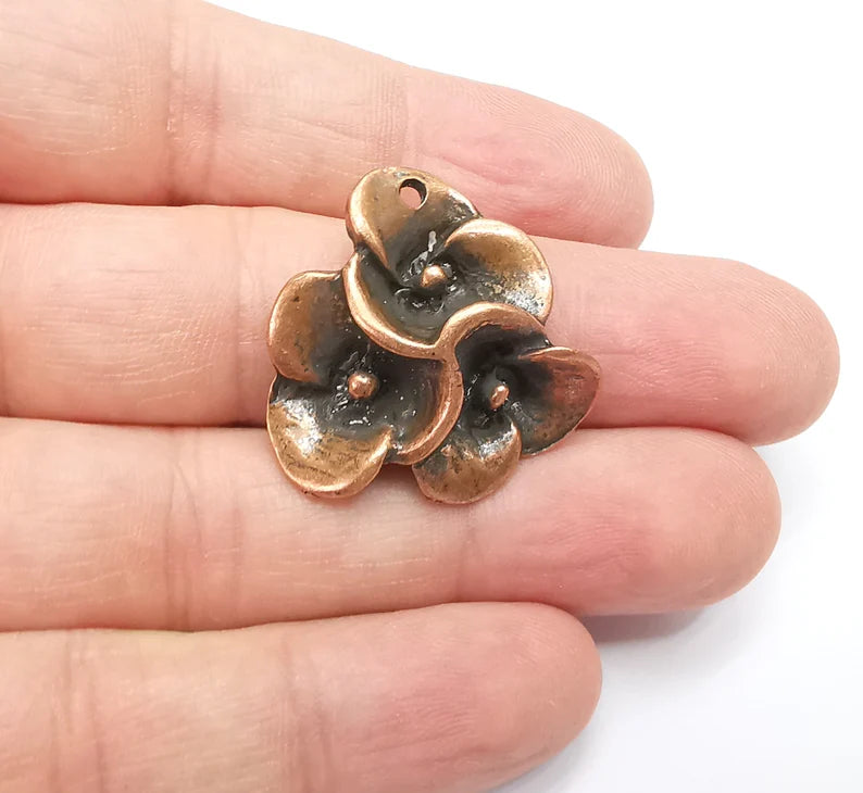 Flower Charms Pendant Antique Copper Plated Charms (29x29mm) G29210
