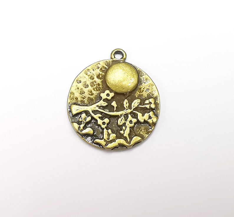 Flowering Tree Charms, Antique Bronze Plated Charms (29x25mm) G29227