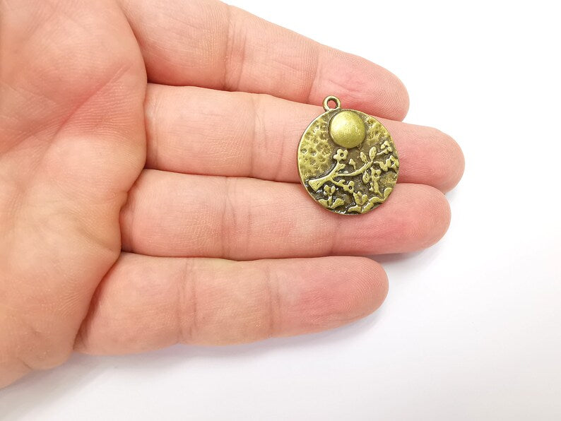 Flowering Tree Charms, Antique Bronze Plated Charms (29x25mm) G29227
