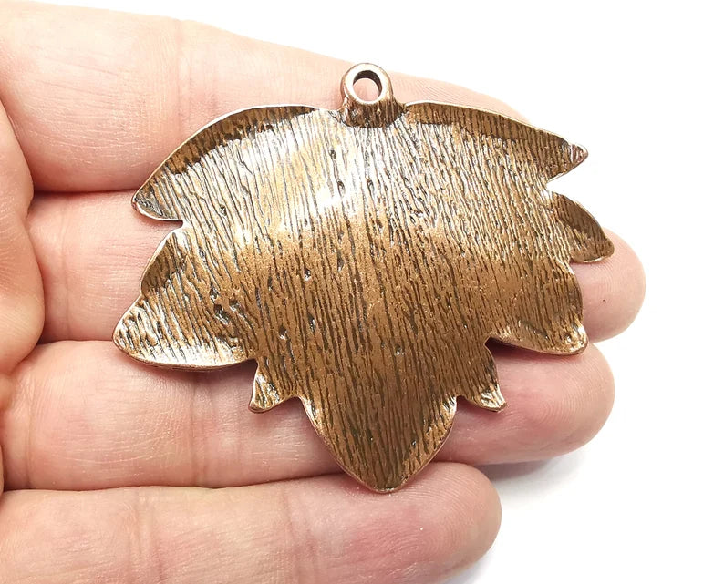 Leaf Dangle Charms Pendant, Antique Copper Plated Charms (66x53mm) G29049