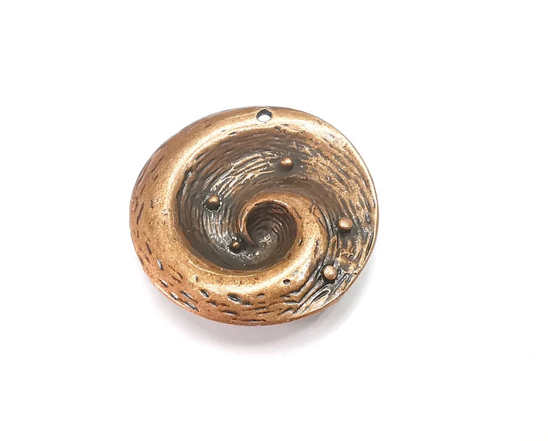 Swirl Charms, Antique Copper Plated Charms (37mm) G29245