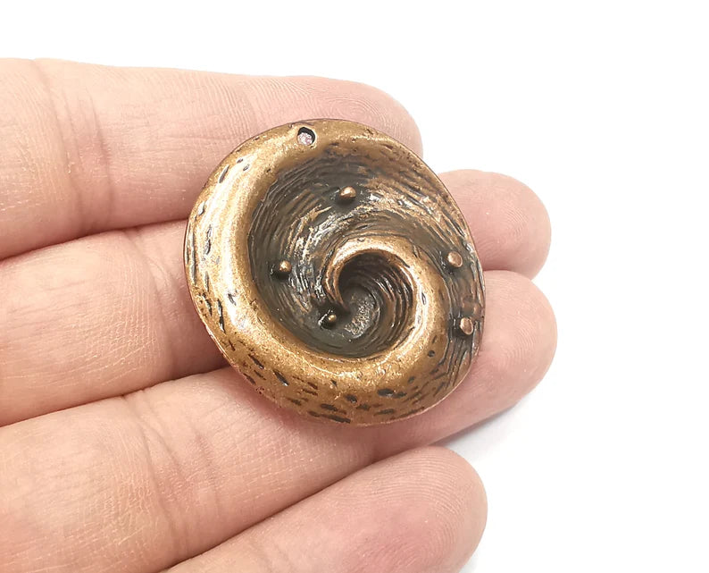 Swirl Charms, Antique Copper Plated Charms (37mm) G29245