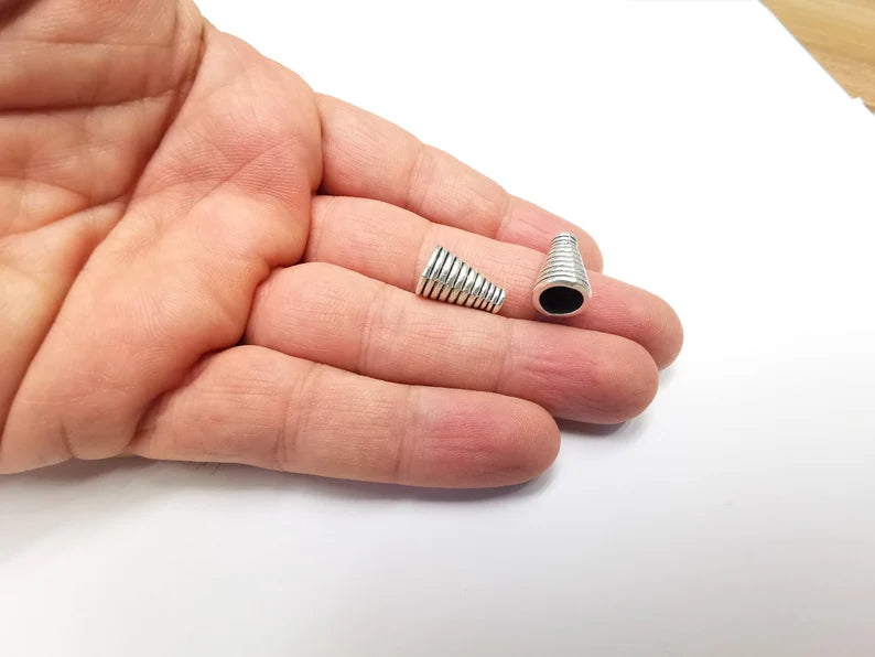 2 Cone Findings Antique Silver Plated Findings (16x10mm) G29249