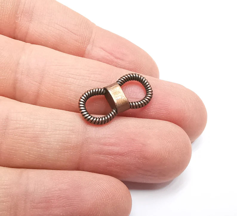5 Two hole Connector Knot Connector Charms Antique Copper Plated (21x10mm) G29285