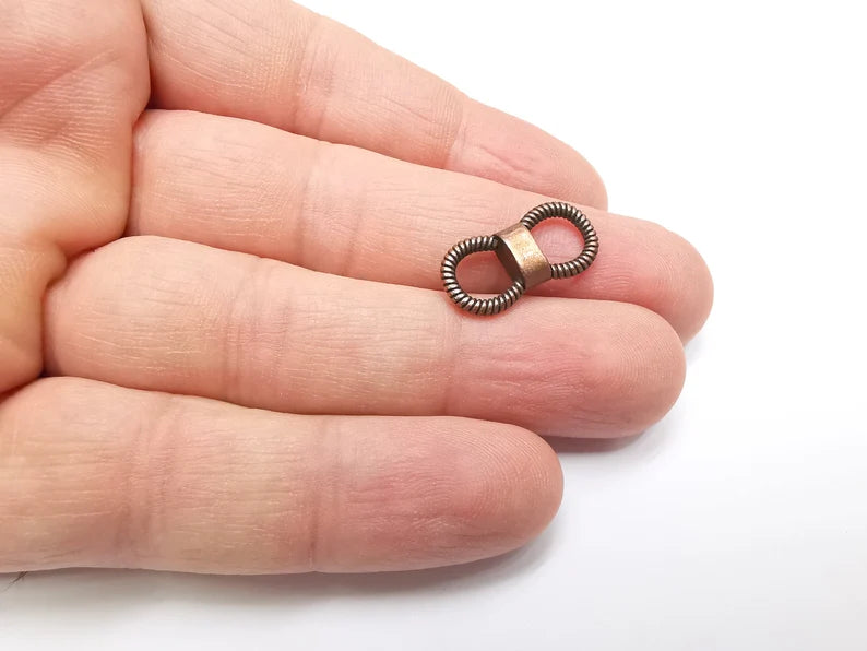 5 Two hole Connector Knot Connector Charms Antique Copper Plated (21x10mm) G29285