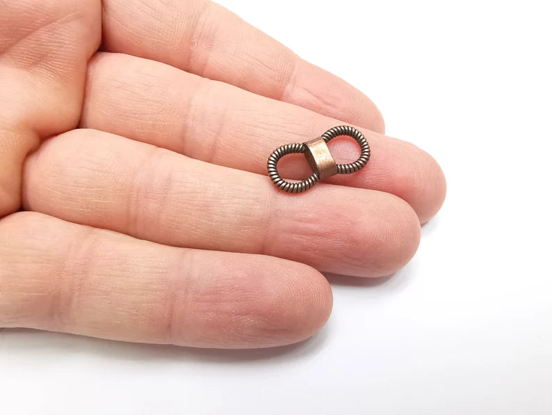 5 Two hole Connector Knot Connector Charms Antique Copper Plated (21x10mm) G29285