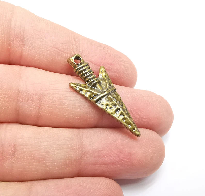 4 Antique Bronze Plated Charms (34x16mm) G29291