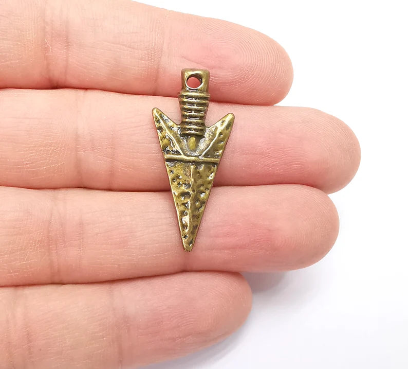 4 Antique Bronze Plated Charms (34x16mm) G29291