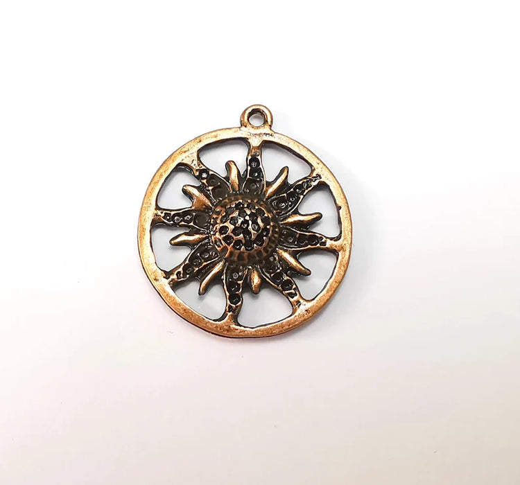 Sun Charms Antique Copper Plated Charms (32x28mm) G29098