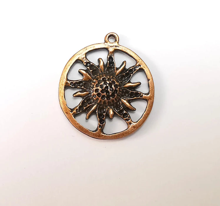 Sun Charms Antique Copper Plated Charms (32x28mm) G29098