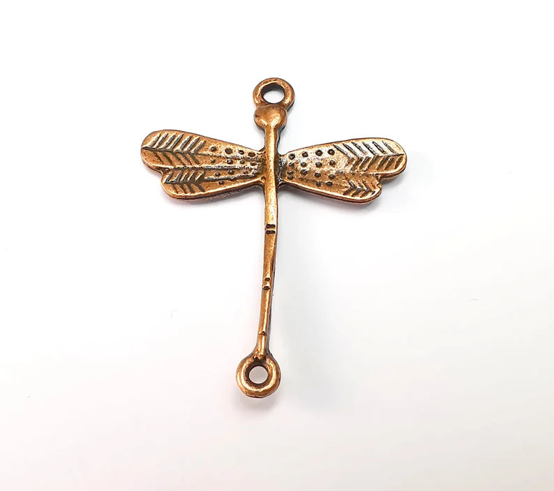 Dragonfly Charms Pendant Connector Antique Copper Plated (54x42mm) G29104