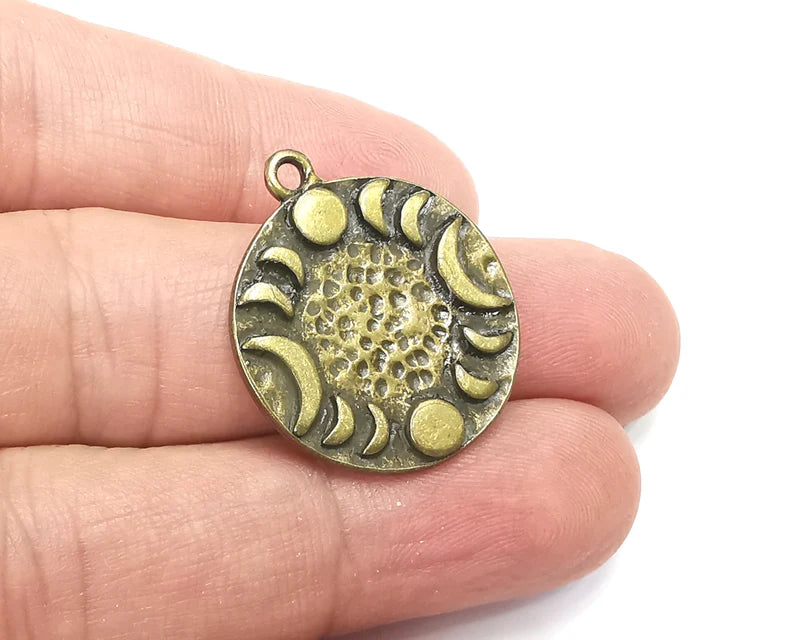 Crescent Moon Charms, Phase of the moon, Antique Bronze Plated Charms (29x25mm) G29128
