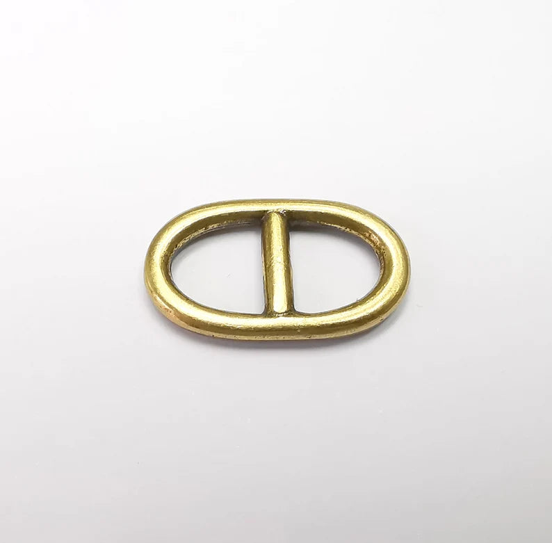 5 Two Hole Connector Antique Bronze Plated Oval Findings (23x13mm) G29411