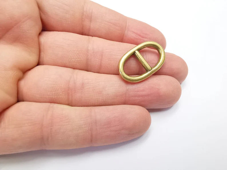 5 Two Hole Connector Antique Bronze Plated Oval Findings (23x13mm) G29411