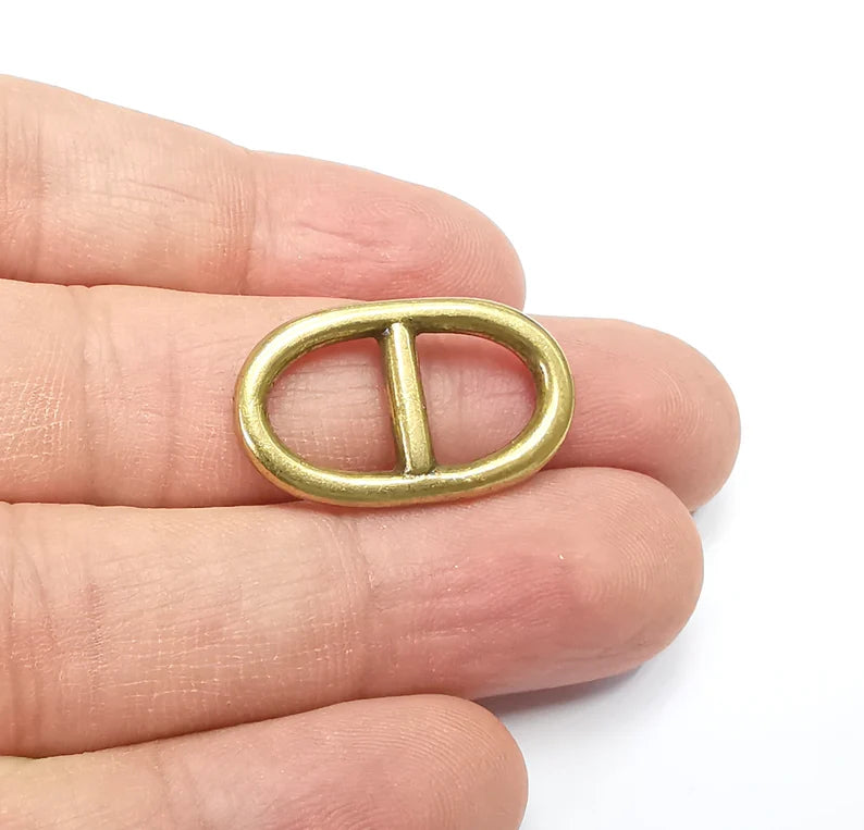 5 Two Hole Connector Antique Bronze Plated Oval Findings (23x13mm) G29411