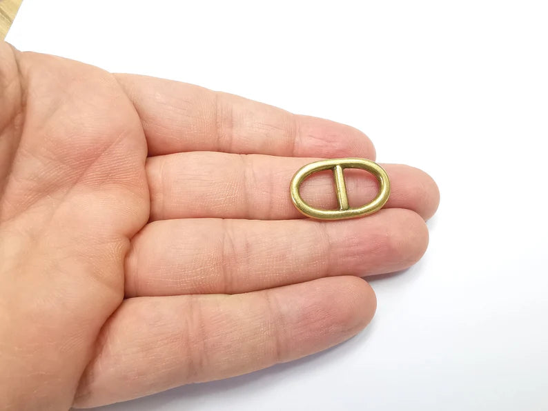 5 Two Hole Connector Antique Bronze Plated Oval Findings (23x13mm) G29411
