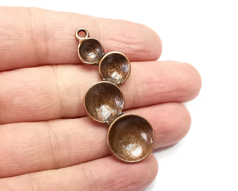 Cups Antique Copper Charms, Antique Copper Plated (50mm) G34018
