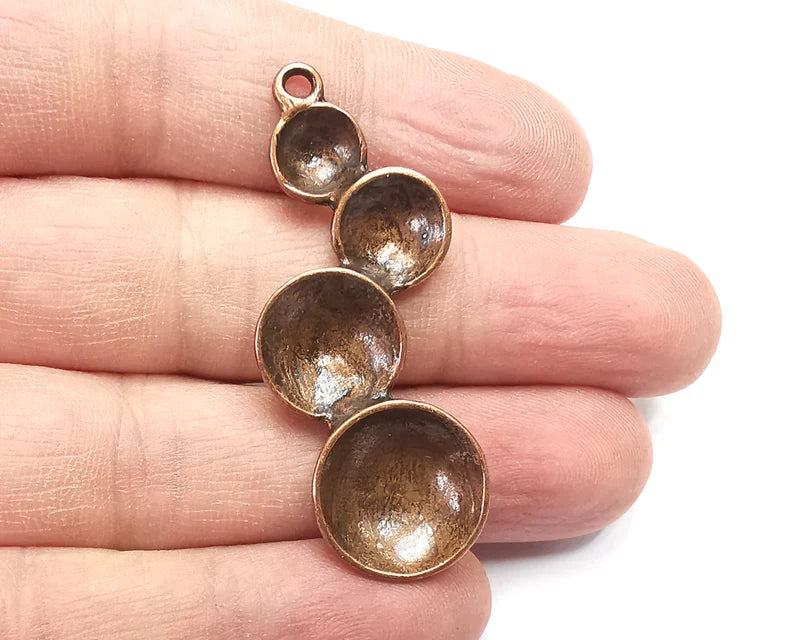 Cups Antique Copper Charms, Antique Copper Plated (50mm) G34018