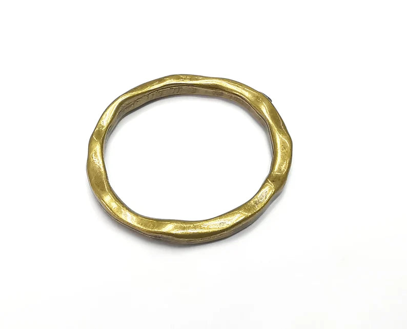 Antique Bronze Round Connector Antique Bronze Plated Organic Shape Hoop (34mm) G29419