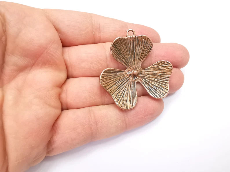 Flower Pendant Charms Antique Copper Plated Charms (44mm) G29133