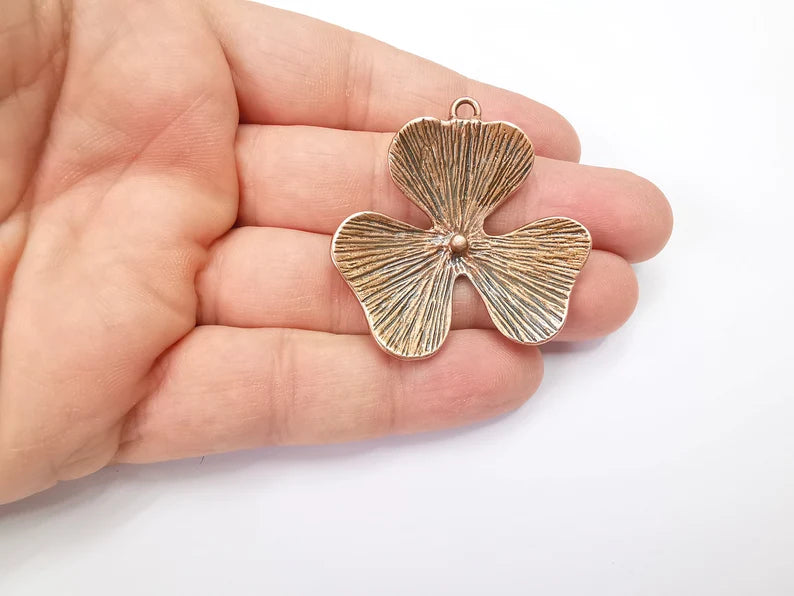 Flower Pendant Charms Antique Copper Plated Charms (44mm) G29133