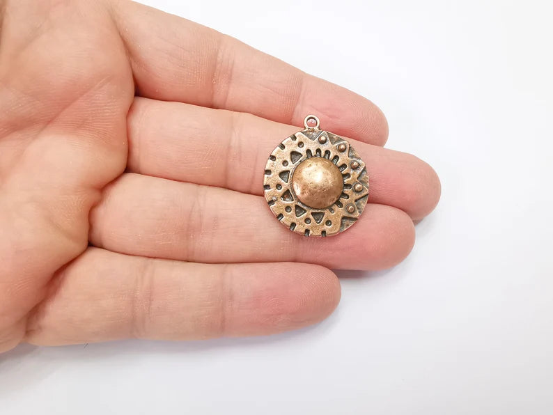 Unique Copper Charms, Antique Copper Plated (30x26mm) G29138