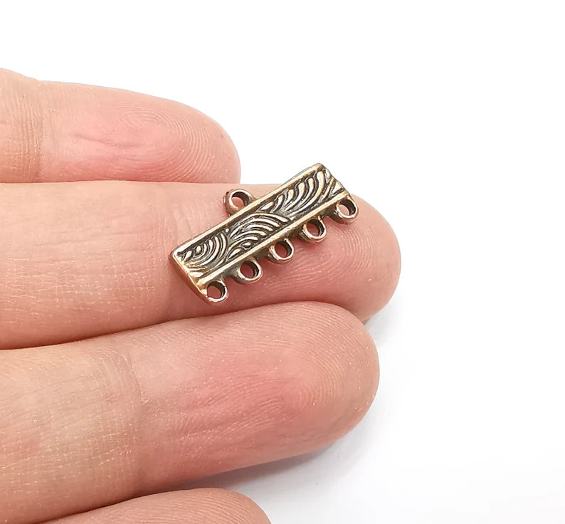 4 Separator Findings, End Bar Findings Antique Copper Plated (21x10mm) G29155