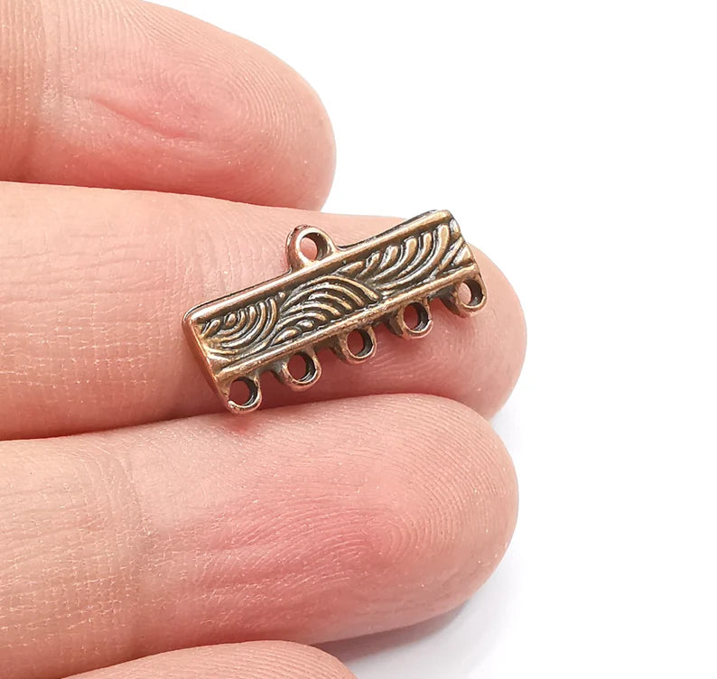 4 Separator Findings, End Bar Findings Antique Copper Plated (21x10mm) G29155