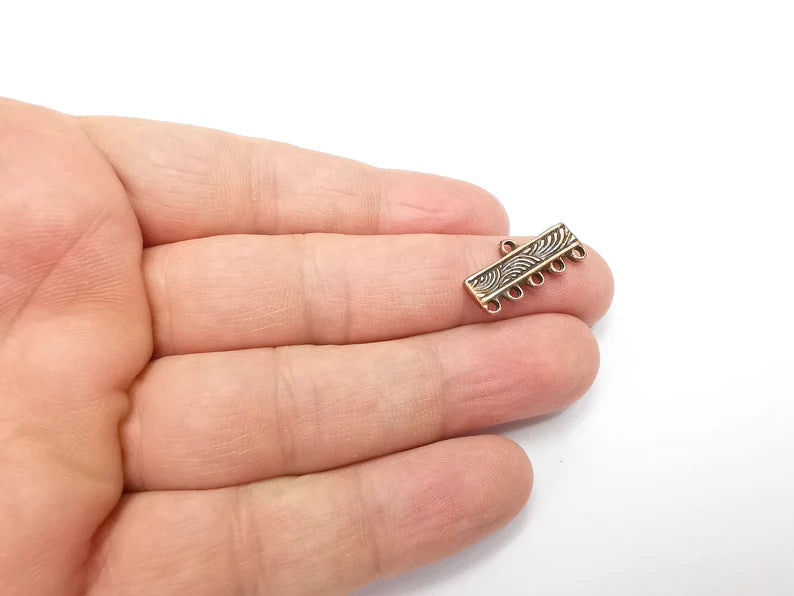 4 Separator Findings, End Bar Findings Antique Copper Plated (21x10mm) G29155