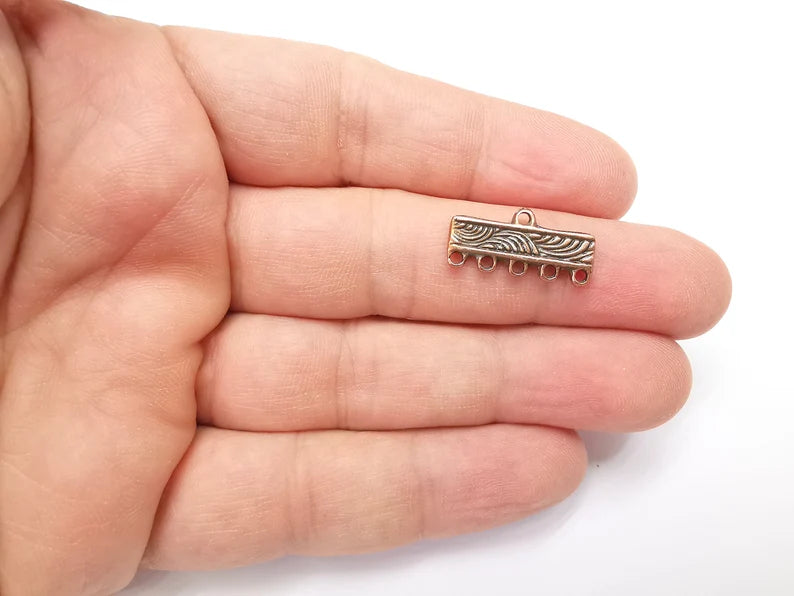 4 Separator Findings, End Bar Findings Antique Copper Plated (21x10mm) G29155