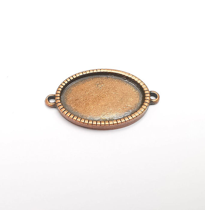 Oval Pendant Connector Blanks, Resin Bezel Bases, Mosaic Mountings, Polymer Clay base, Antique Copper Plated (25x18mm) G29444