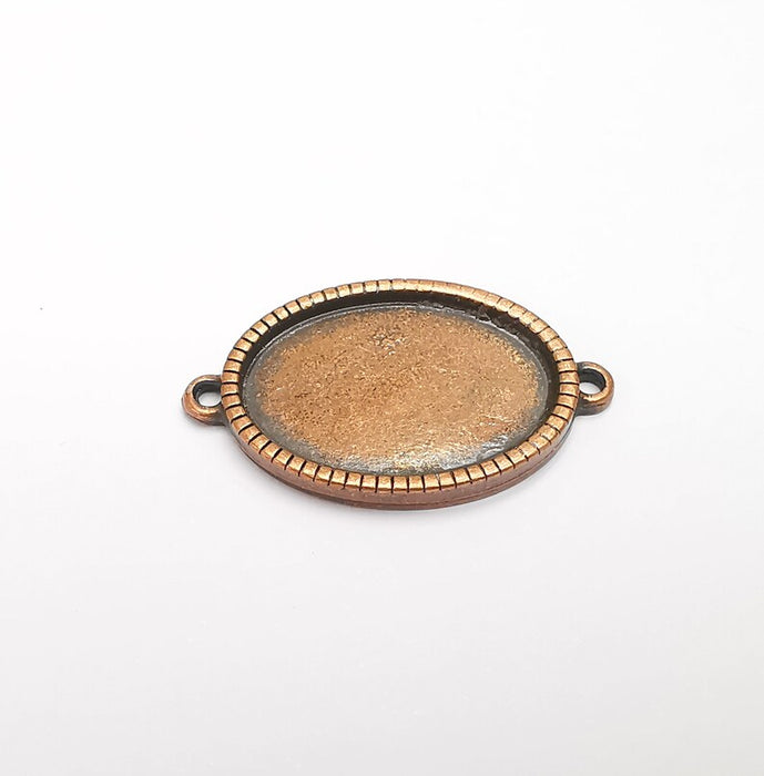 Oval Pendant Connector Blanks, Resin Bezel Bases, Mosaic Mountings, Polymer Clay base, Antique Copper Plated (25x18mm) G29444