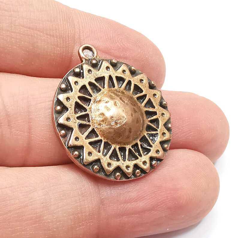 Unique Copper Charms, Antique Copper Plated (29x25mm) G29167
