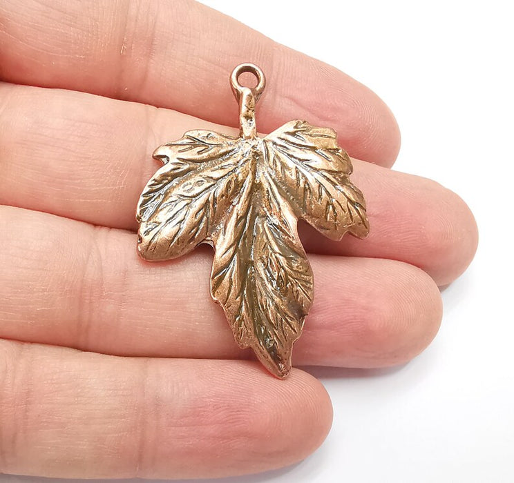 Leaf Pendant Charms Antique Copper Plated Charms (47x34mm) G29168