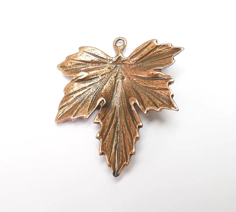 Leaf Pendant Charms Antique Copper Plated Charms (44mm) G29176