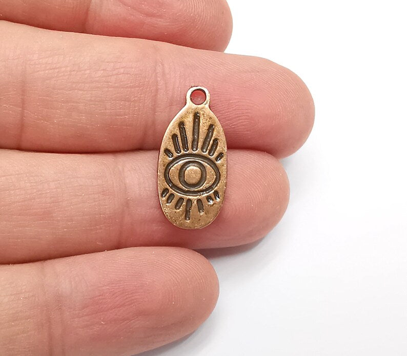 5 Eye Charms, Antique Copper Plated (22x11mm) G29178