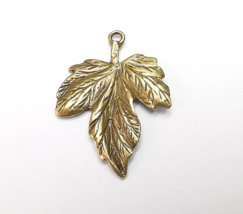 Leaf Pendant Charms Antique Bronze Plated Charms (47x34mm) G29185