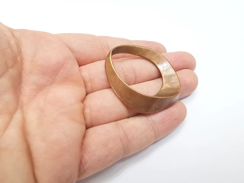 Curved Pendant Charms Antique Copper Plated Charms (48x43mm) G29193