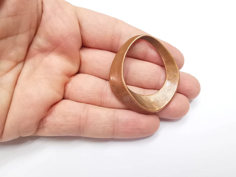 Curved Pendant Charms Antique Copper Plated Charms (48x43mm) G29193