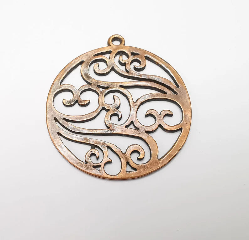 Branch Filigree Pendant Antique Copper Plated Pendant (60x53mm) G29203