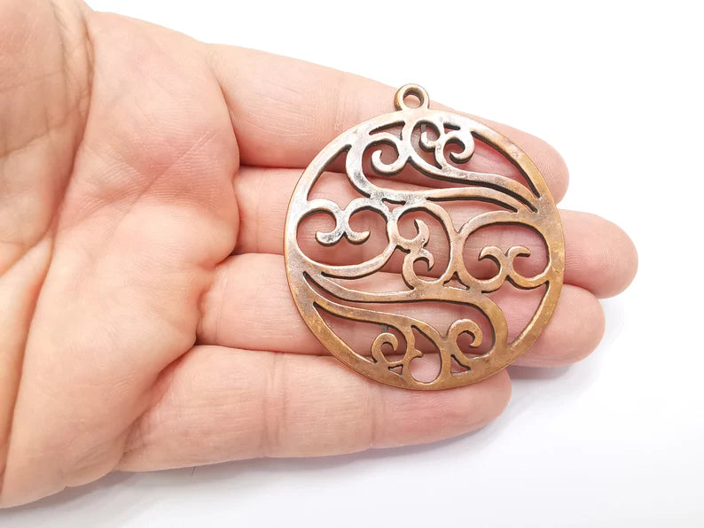 Branch Filigree Pendant Antique Copper Plated Pendant (60x53mm) G29203