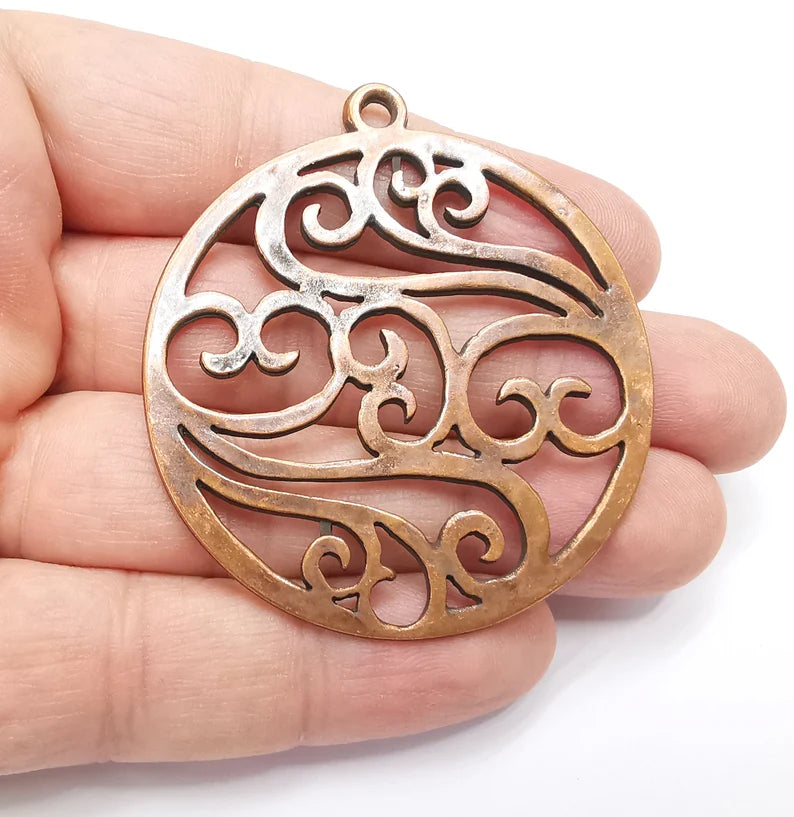 Branch Filigree Pendant Antique Copper Plated Pendant (60x53mm) G29203